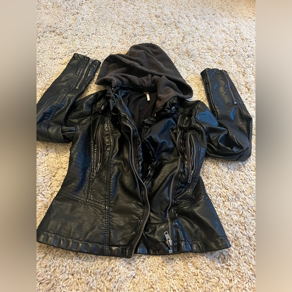 Free people size 0 faux leather jacket